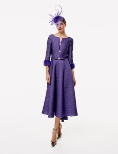 purple Gabriella Sanchez dress v-neckline
