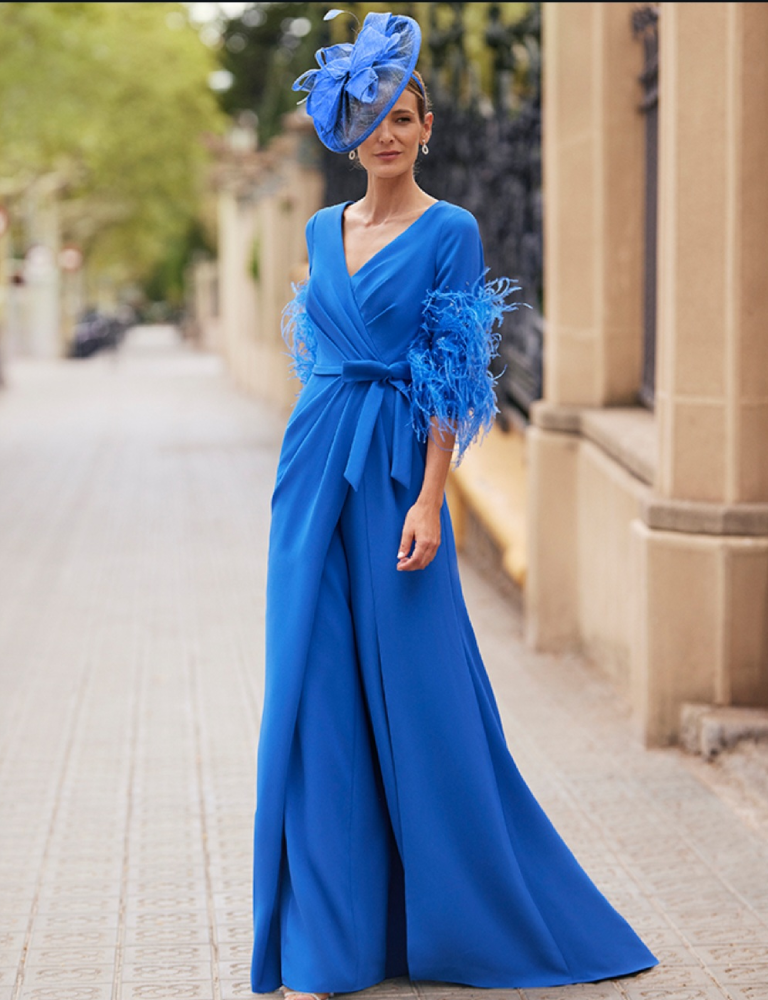 blue couture club dress and hat