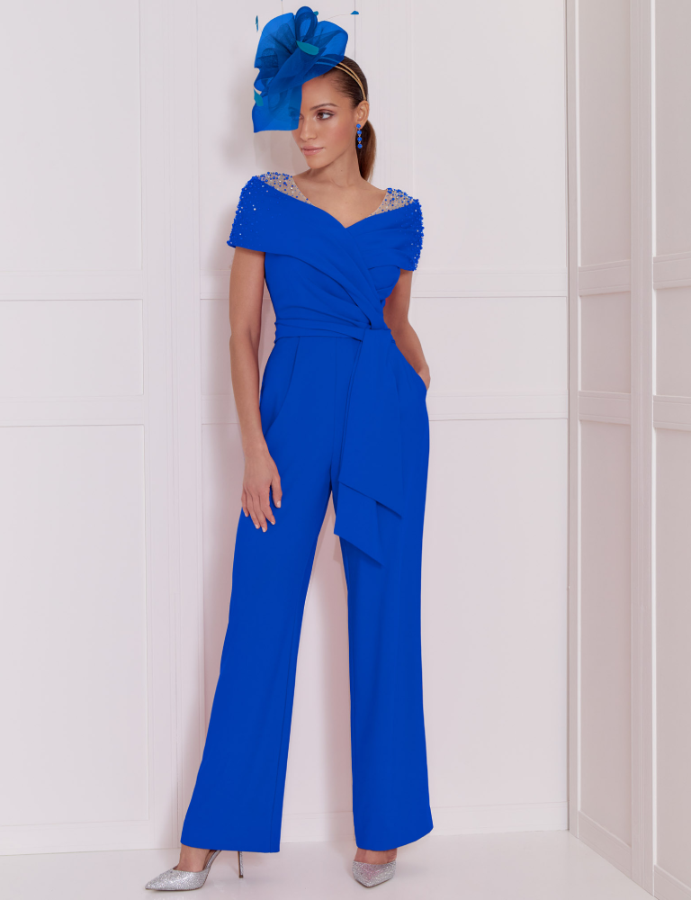 blue jumpsuit