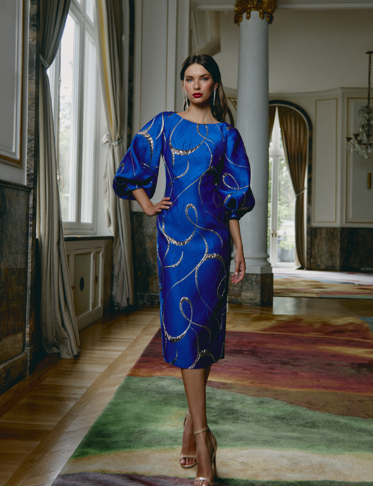 Gabriela Sanchez blue dress