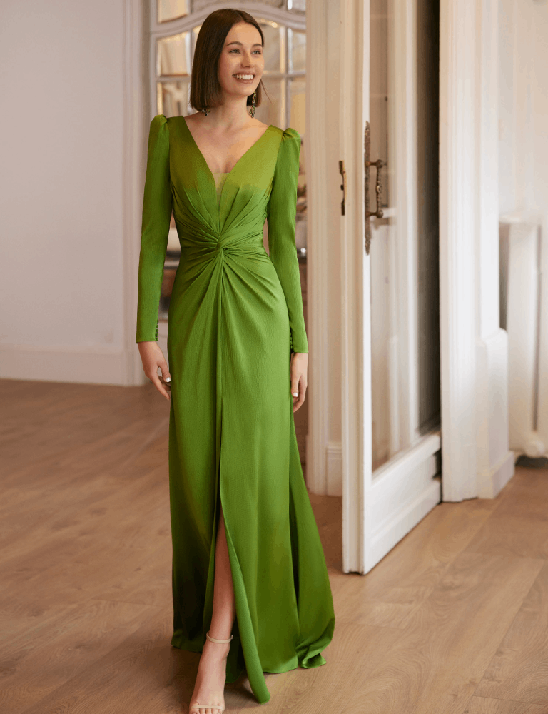 green Marfil barcelona occasion dress